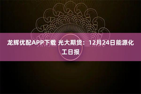 龙辉优配APP下载 光大期货：12月24日能源化工日报